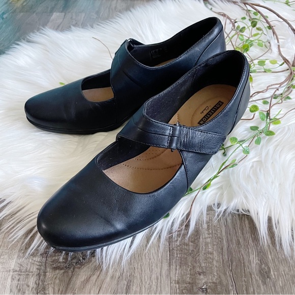 Clarks Collection Emslie Lulin Leather Mary Jane Pumps Comfort Shoe Size 9.5 - Picture 2 of 9